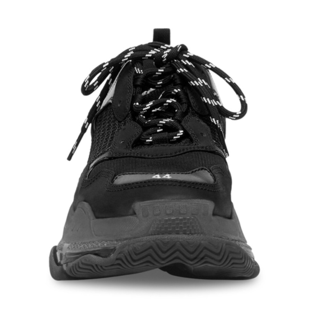 BALENCIAGA MEN'S TRIPLE S CLEAR SOLE SNEAKER IN BLACK - Picture 7 of 8